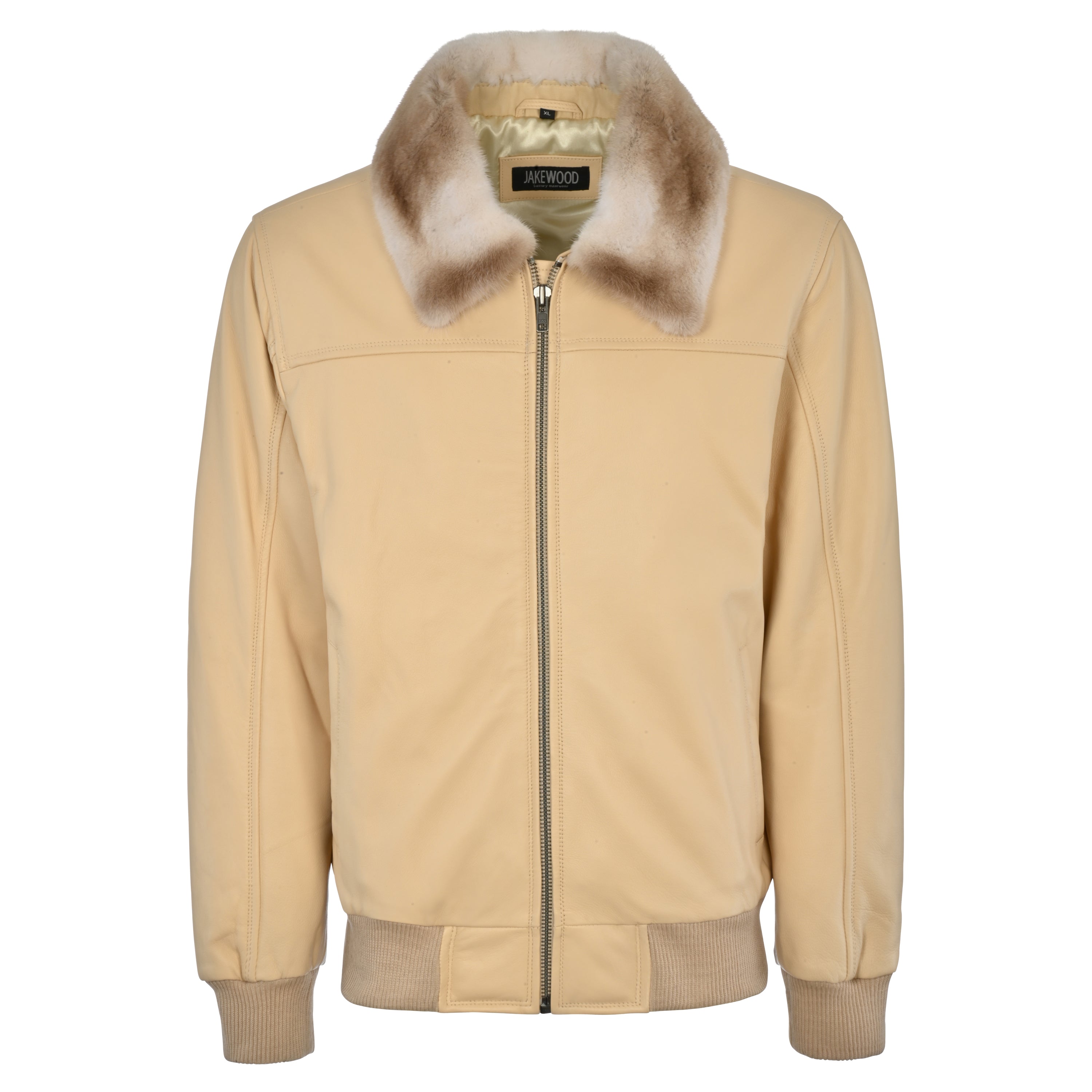 FUR-COLLARED MELTON FLIGHT JACKET Melton Wool And Shearling Bomber