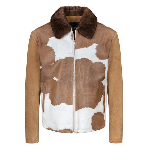 Men's Pony Leather Jacket /w Suede Style #2065
