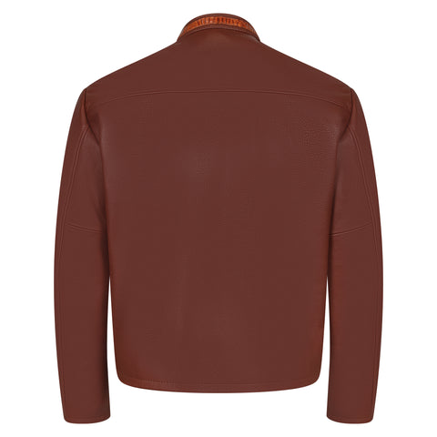 Open bottom jacket with alligator yoke and stand up collar #2080