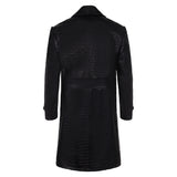 Wool Jacket with Leather Sleeves Fox Fur Collar Style #3110