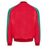 Two tone baseball leather jacket with python trimming #3402