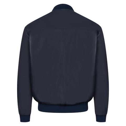 Baseball bomber jacket with Persian lamb full front #3443