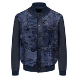 Baseball bomber jacket with Persian lamb full front #3443