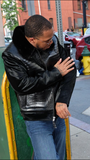 Men’s Alligator Jacket with Pony Fur Sleeves - Jakewood Shearlin Leather Mouton Fur Bomber Aviator Parka Coat Jacket Sheepskin All size Brooklyn New York manufacturer