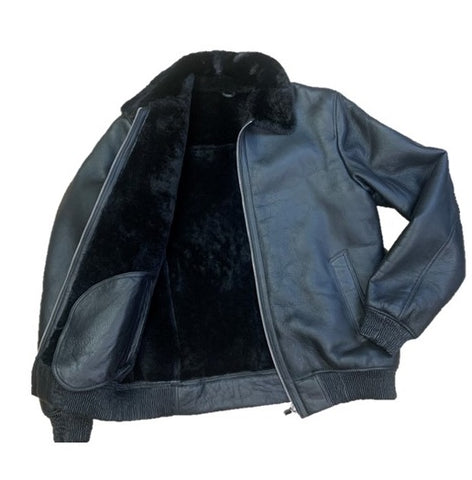 Sheepskin Jacket with Mink Collar Style # 5200