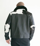 Men's Pony Leather Jacket with Sheepskin Sleeve and Collar Style #1850