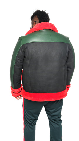Multi-color  Sheepskin  Jacket Style #710 - Jakewood Shearlin Leather Mouton Fur Bomber Aviator Parka Coat Jacket Sheepskin All size Brooklyn New York manufacturer
