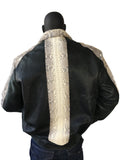 Distressed Leather Bomber Jacket with Python Trimming Style #2095 - Jakewood Shearlin Leather Mouton Fur Bomber Aviator Parka Coat Jacket Sheepskin All size Brooklyn New York manufacturer