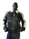 Distressed Leather Bomber Jacket with Python Trimming Style #2095 - Jakewood Shearlin Leather Mouton Fur Bomber Aviator Parka Coat Jacket Sheepskin All size Brooklyn New York manufacturer
