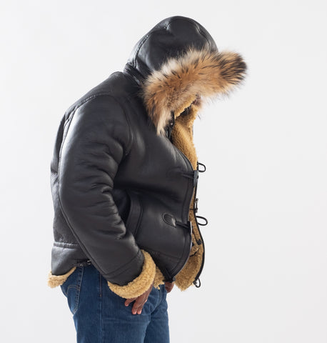 Shearling Sheepskin Aviator Jacket- B3 With Toggles Style #810