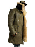 Warm Winter Button-Up Sheepskin Trench Coat Style #6110 - Jakewood Shearlin Leather Mouton Fur Bomber Aviator Parka Coat Jacket Sheepskin All size Brooklyn New York manufacturer