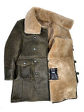 Warm Winter Button-Up Sheepskin Trench Coat Style #6110 - Jakewood Shearlin Leather Mouton Fur Bomber Aviator Parka Coat Jacket Sheepskin All size Brooklyn New York manufacturer