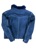 Warm Winter Denim Style Button-Up Sheepskin Jacket Style #3610 - Jakewood Shearlin Leather Mouton Fur Bomber Aviator Parka Coat Jacket Sheepskin All size Brooklyn New York manufacturer