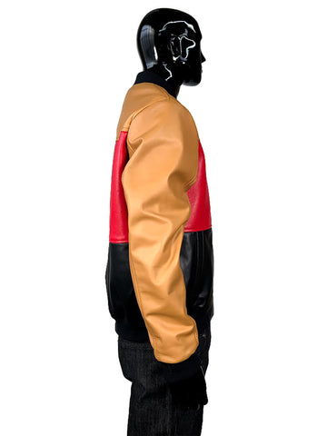 Men's Multi-Color Lambskin Leather Zippered Jacket Style #3420