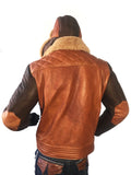 Sheepskin Jacket with Quilted Details Style #1800 - Jakewood Shearlin Leather Mouton Fur Bomber Aviator Parka Coat Jacket Sheepskin All size Brooklyn New York manufacturer