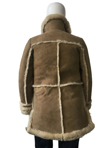 Genuine Sheepskin Shearling Lambs Fur Leather Marlboro Ladies Coat Style #1030 - Jakewood Shearlin Leather Mouton Fur Bomber Aviator Parka Coat Jacket Sheepskin All size Brooklyn New York manufacturer