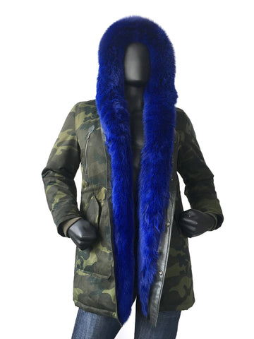 Men's  Genuine Fur Cotton Parka Long Style #102 - Jakewood Shearlin Leather Mouton Fur Bomber Aviator Parka Coat Jacket Sheepskin All size Brooklyn New York manufacturer