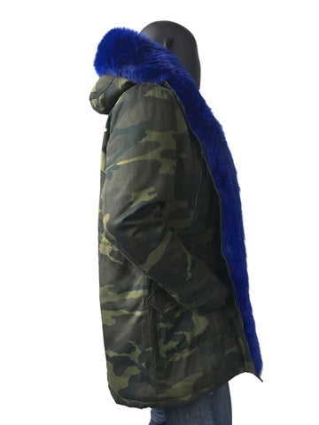 Men's  Genuine Fur Cotton Parka Long Style #102 - Jakewood Shearlin Leather Mouton Fur Bomber Aviator Parka Coat Jacket Sheepskin All size Brooklyn New York manufacturer
