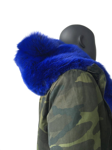 Men's  Genuine Fur Cotton Parka Long Style #102 - Jakewood Shearlin Leather Mouton Fur Bomber Aviator Parka Coat Jacket Sheepskin All size Brooklyn New York manufacturer