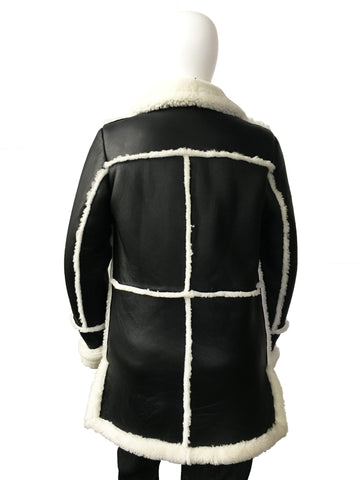 Genuine Sheepskin Shearling Lambs Fur Leather Marlboro Ladies Coat Style #1030 - Jakewood Shearlin Leather Mouton Fur Bomber Aviator Parka Coat Jacket Sheepskin All size Brooklyn New York manufacturer