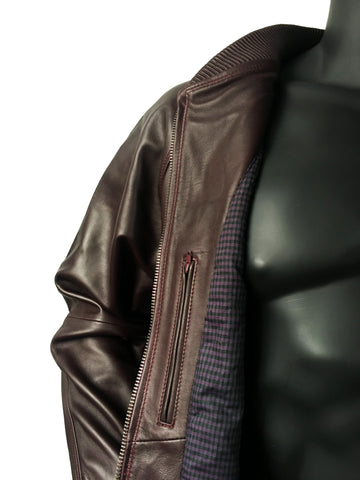 Genuine Lambskin Leather Baseball Varsity Jacket Style #1051 - Jakewood Shearlin Leather Mouton Fur Bomber Aviator Parka Coat Jacket Sheepskin All size Brooklyn New York manufacturer