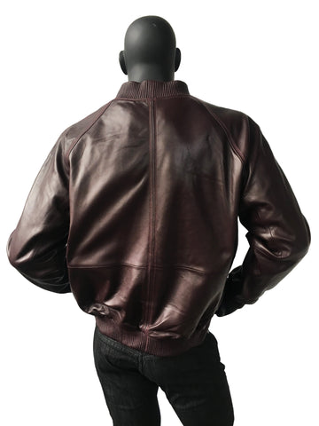Genuine Lambskin Leather Baseball Varsity Jacket Style #1051 - Jakewood Shearlin Leather Mouton Fur Bomber Aviator Parka Coat Jacket Sheepskin All size Brooklyn New York manufacturer