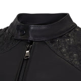 Men's Open Bottom Leather Jacket With Arapaima Skin Style #2032