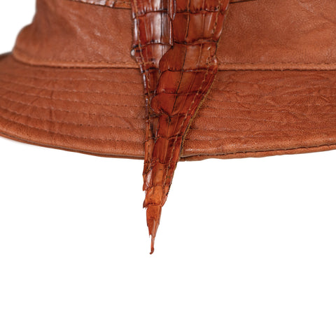 Raw edge lambskin jacket with alligator crown #2069