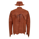 Raw edge lambskin jacket with alligator crown #2069