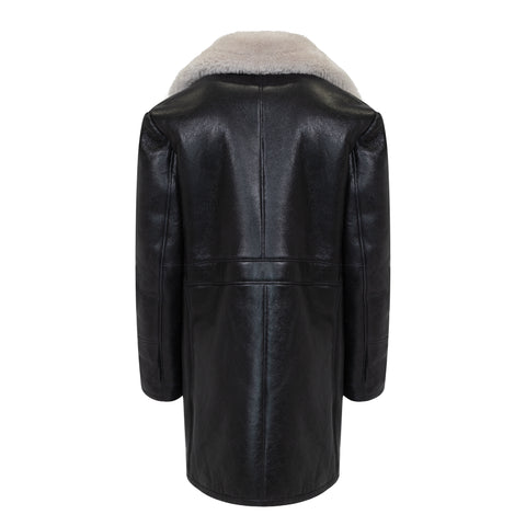 Warm Winter Button-Up Sheepskin Trench Coat Style #6110