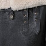 Warm Winter Button-Up Sheepskin Trench Coat Style #6110