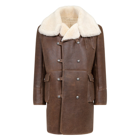 Warm Winter Button-Up Sheepskin Trench Coat Style #6110