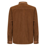 Suede shirt with alligator trimming #703