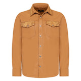 Leather shirt with alligator trimming # 700