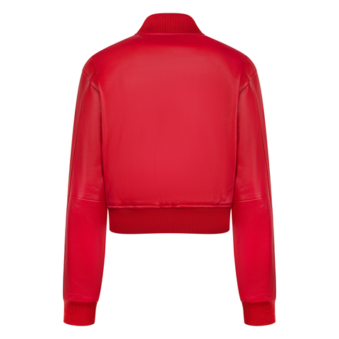 Ladies cropped leather jacket Style # 1018