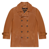 Men's Genuine Lambskin Leather Trench Coat Style #2092
