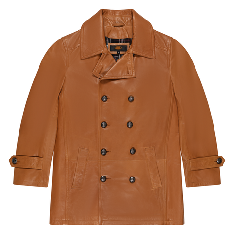 Men's Genuine Lambskin Leather Trench Coat Style #2092