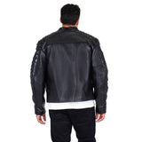 Men's Open Bottom Leather Jacket With Arapaima Skin Style #2032