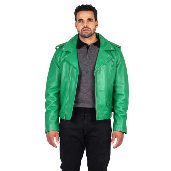 Kelly green leather jacket sale