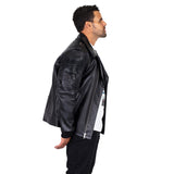 Motorcycle leather jacket with alligator trimming #3021