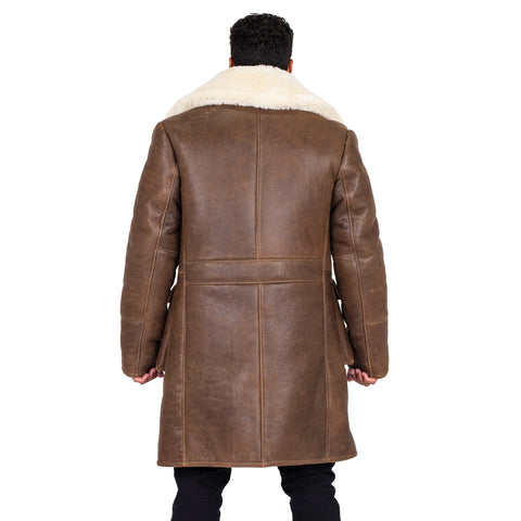 Warm Winter Button-Up Sheepskin Trench Coat Style #6110