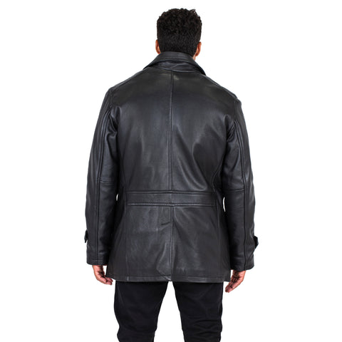 Men's Genuine Lambskin Leather Trench Coat Style #2092