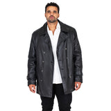 Men's Genuine Lambskin Leather Trench Coat Style #2092