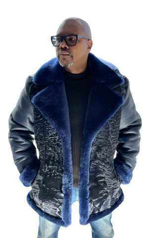 Sheepskin jacket with Persian lamb front  Style #7210