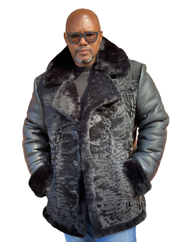 Sheepskin jacket with Persian lamb front  Style #7210