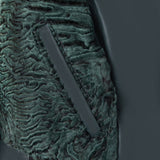 Ladies Baseball Jacket with With Persian Lamb Full Front #1043