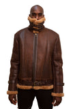 Sheepskin Bomber Jacket Style #6300 - Jakewood Shearlin Leather Mouton Fur Bomber Aviator Parka Coat Jacket Sheepskin All size Brooklyn New York manufacturer 