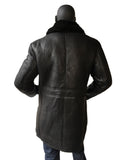 Sheepskin Button Open Trench Coat Style #5000 - Jakewood Shearlin Leather Mouton Fur Bomber Aviator Parka Coat Jacket Sheepskin All size Brooklyn New York manufacturer