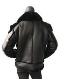Sheepskin Jacket with Fur collar Style #1320 - Jakewood Shearlin Leather Mouton Fur Bomber Aviator Parka Coat Jacket Sheepskin All size Brooklyn New York manufacturer