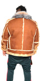 Sheepskin Jacket with Fur collar Style #1320 - Jakewood Shearlin Leather Mouton Fur Bomber Aviator Parka Coat Jacket Sheepskin All size Brooklyn New York manufacturer